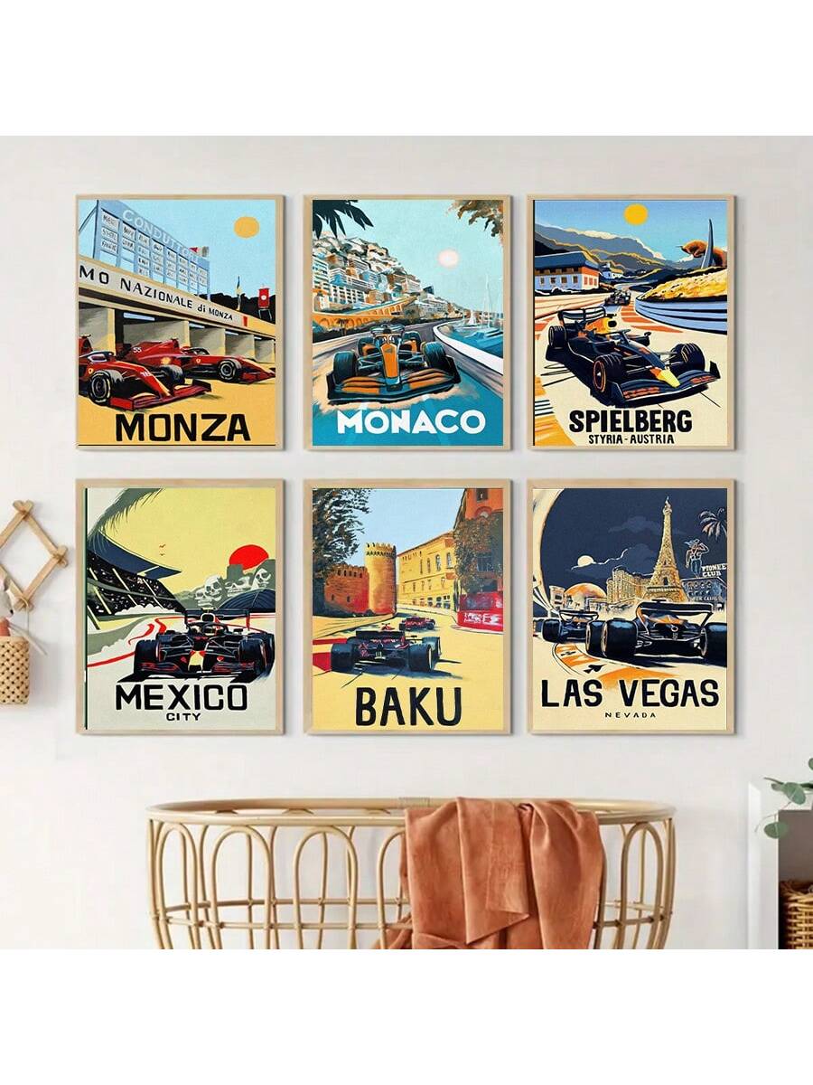 Bring home the thrill of the racetrack with this Vintage Racing Car Posters Set! These retro-style prints add a dash of speed and style to your gym, office, or man cave. Perfect for motorsport fans, they spark energy and nostalgia, making every space feel like a pit stop at a classic race. Turn your walls into a tribute to vintage horsepower and let the good times race!