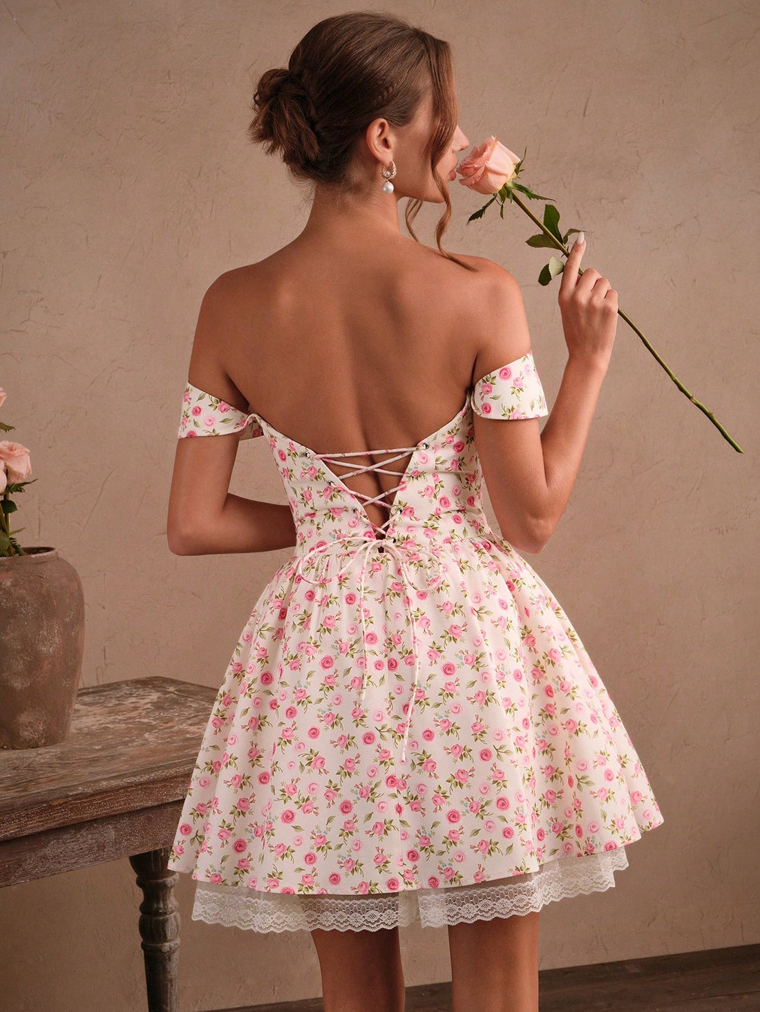 Step into sunny days with this playful floral off-shoulder mini dress, perfect for spring and summer getaways. Its delicate pleats add a flirty texture while the off-shoulder design keeps things breezy and fun. Lightweight and vibrant, it’s ideal for vacation strolls, garden parties, or beachside lounging—making every moment effortlessly chic and carefree.