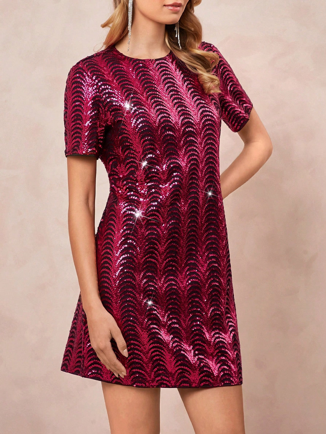 Step into the spotlight with this Elegant Purple Short Sleeve Beaded Sequin Dress. Perfect for casual parties and weddings, its sparkling sequins and delicate beading add a dazzling touch to your look. The short sleeves keep it light and breezy, making it easy to dance the night away while turning heads wherever you go. Glamorous yet fun, this dress is your new go-to for effortless sparkle and style.