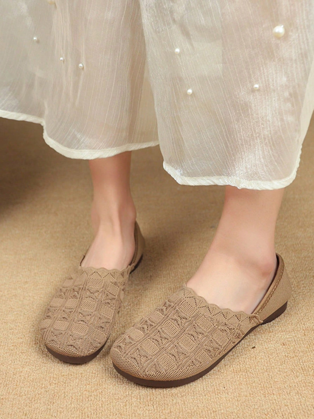 Step into comfort and style with these knitted Mary Jane shoes! These adorable slip-ons combine the classic Mary Jane silhouette with cozy knit fabric for a playful twist on a timeless design. Perfect for busy moms who deserve to treat their feet, they're the Mother's Day gift that says "I care about your comfort AND your fashion sense!" Cute enough for compliments, comfy enough for all-day wear.
