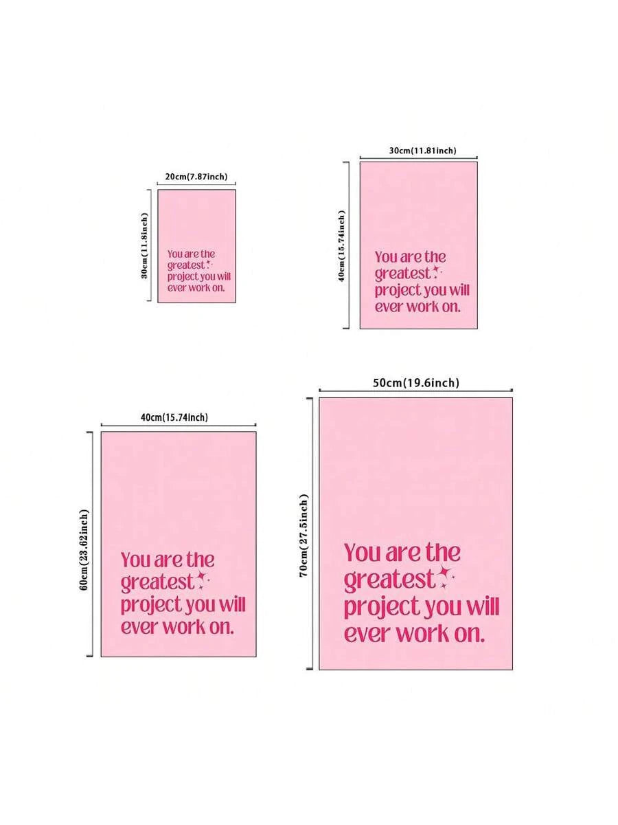 Modern inspirational canvas poster displayed as home office decor
