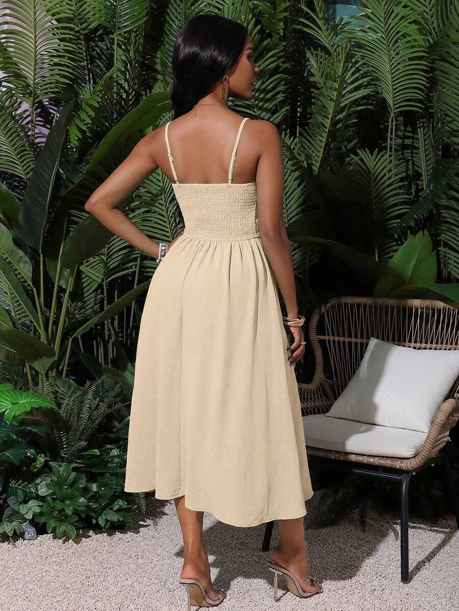 Slip into effortless sophistication with this stunning maxi dress, designed to turn heads at every holiday gathering. The delicate spaghetti straps frame your shoulders beautifully while the flowing silhouette skims gracefully to the floor, creating an undeniably chic look. Available in rich, timeless solid colors, this versatile piece transitions seamlessly from festive dinners to elegant evening events. Whether you're celebrating with loved ones or making a grand entrance, this dress delivers that perfect