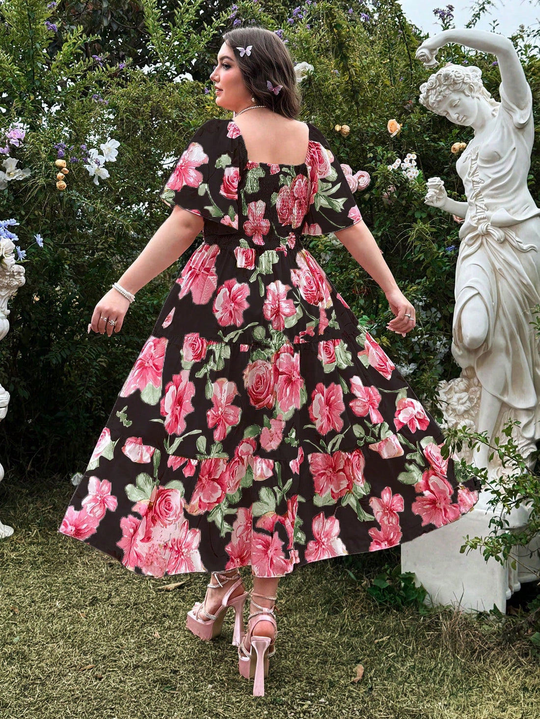 Get ready to exude grace and elegance this summer with our elegant French resort style dress! Featuring ditsy floral pattern, ruffle trim, and a V-neckline, this dress is perfect for a playful and stylish look. Embrace the playful side of fashion and stand out in this quirky and fun dress.