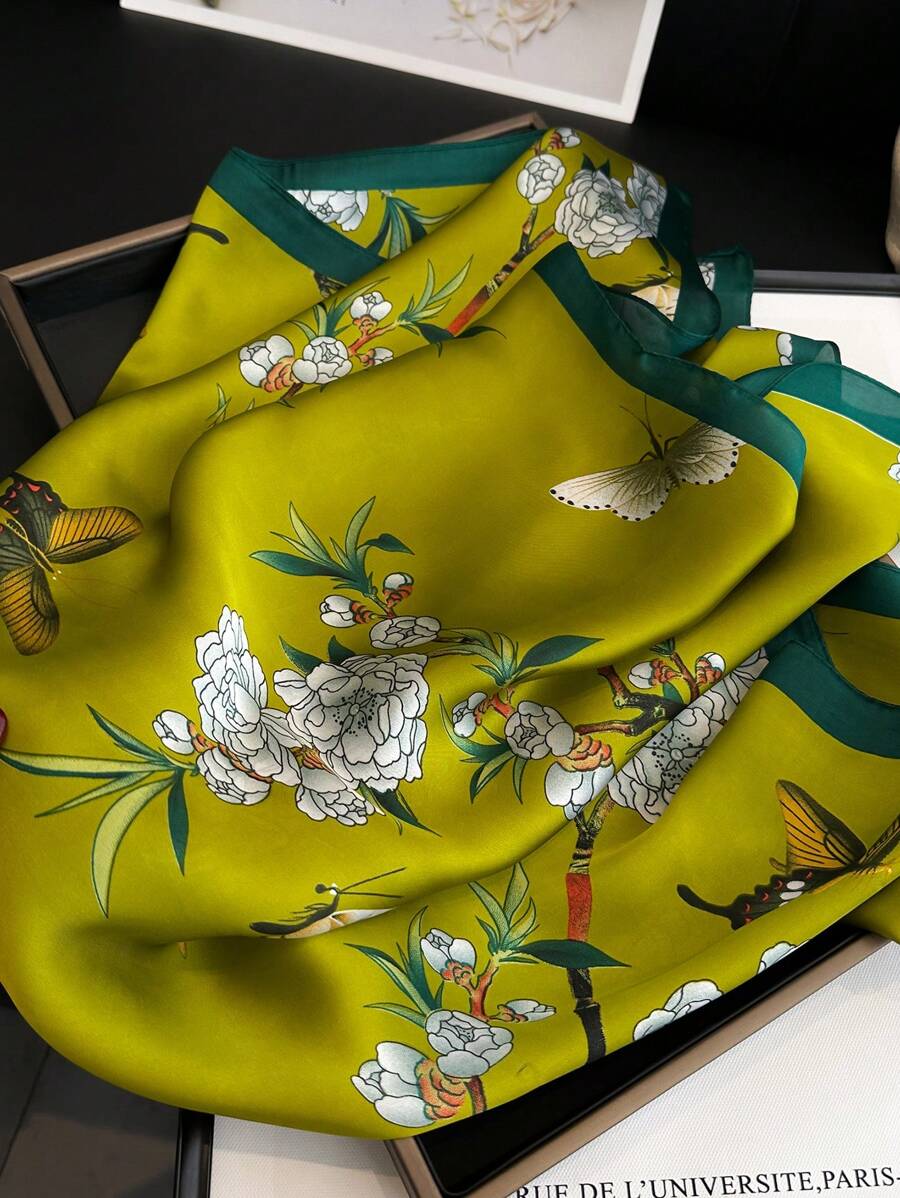 Elevate your accessory collection with this luxurious printed faux silk scarf, designed for effortless versatility. Drape it as a sophisticated shawl, tie it as a chic headband, or style it countless ways for travel, casual outings, and everyday elegance. The premium faux silk fabric offers a silky-smooth feel with a refined sheen, while the eye-catching print adds personality to any outfit. 
