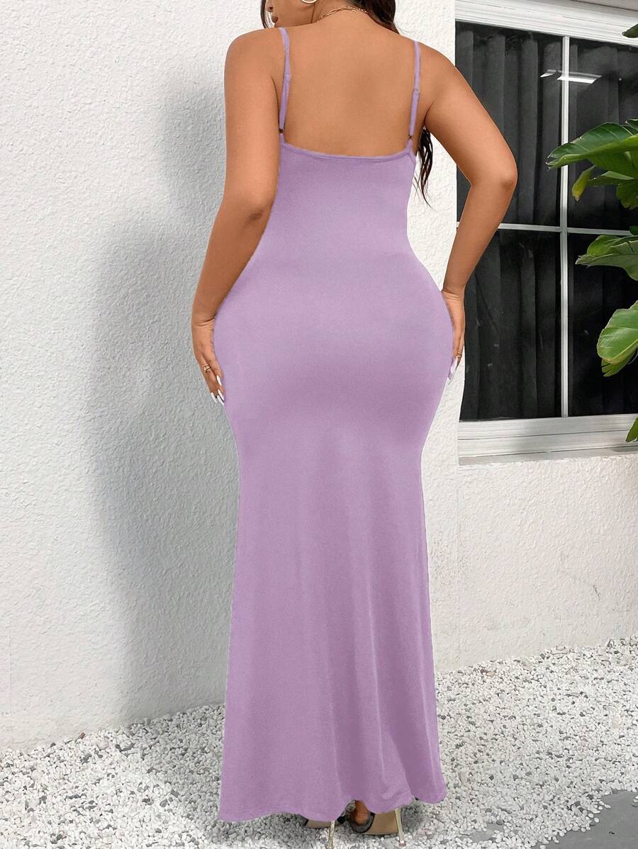 Slip into effortless elegance with this stunning plus-size bodycon dress, designed to make you feel absolutely fabulous. The delicate spaghetti straps frame your shoulders beautifully while the form-fitting silhouette celebrates your curves with confidence. Perfect for spring getaways and summer adventures, this versatile piece transitions seamlessly from beachside brunches to evening strolls. The sleek bodycon cut flatters your figure, while the lightweight fabric keeps you cool and comfortable in warm wea