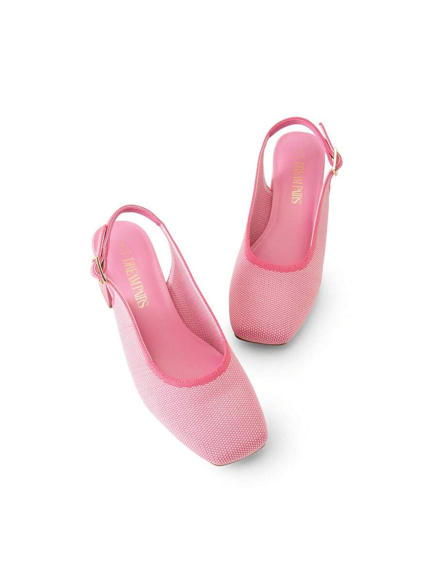 Elevate your everyday style with these sophisticated women's square toe chunky heels. Featuring a comfortable slingback design and knitted texture, these mid-heel pumps transition seamlessly from office to evening occasions. The sturdy chunky heel provides all-day stability and support, while the elegant square toe silhouette adds a modern touch. Perfect for work meetings, holiday celebrations, or casual outings, these versatile pink heels deliver both comfort and polish. True to size for an effortless fit.