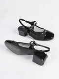 patent slingback Mary Jane pumps image 16 showing visible heel, strap, toe, color, and material details
