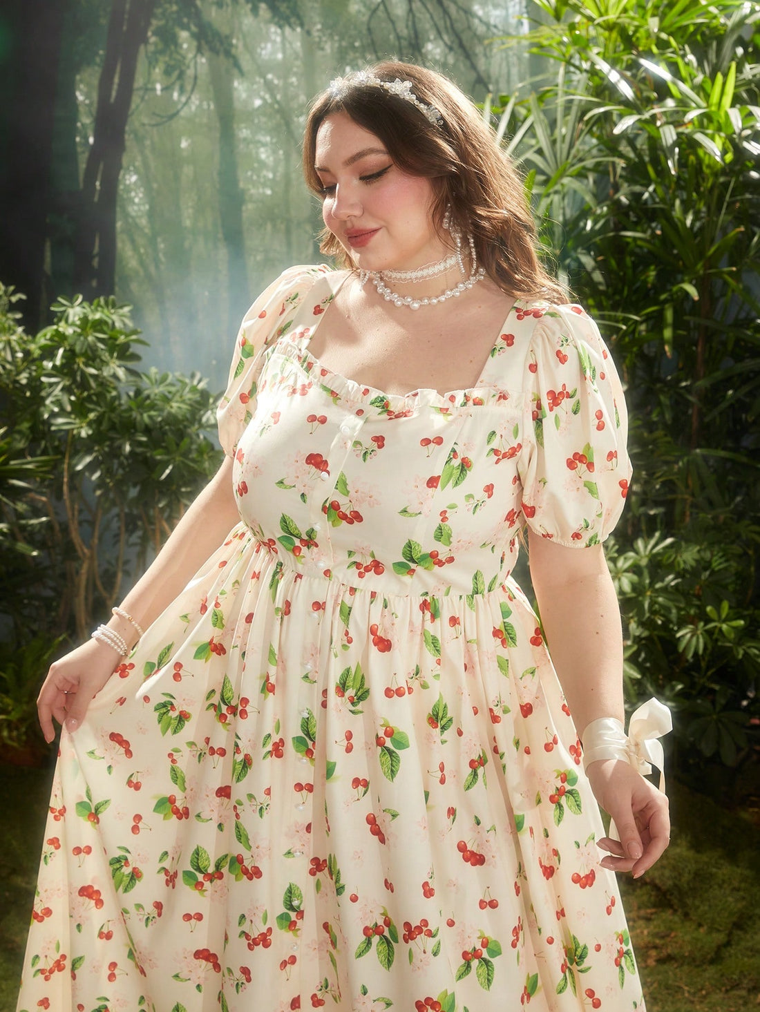Turn heads in this playful A-line dress with a fresh berry print and ruffled collar. Cinched at the waist and featuring princess sleeves, it flatters all body types. A perfect blend of sweet and sassy. (Just like you!)