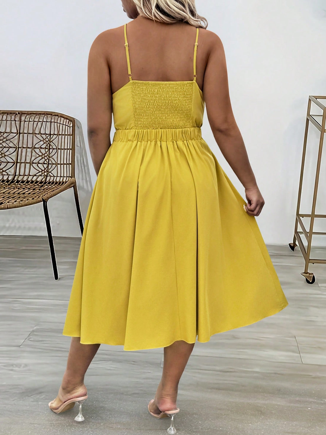 Turn heads with this chic plus size asymmetrical midi dress featuring a playful ruched hollow-out design. Its unique cut and flattering silhouette make it perfect for effortless style, whether you're out for brunch or dancing the night away. Embrace comfort and confidence with a dress that celebrates your curves in all the right places.