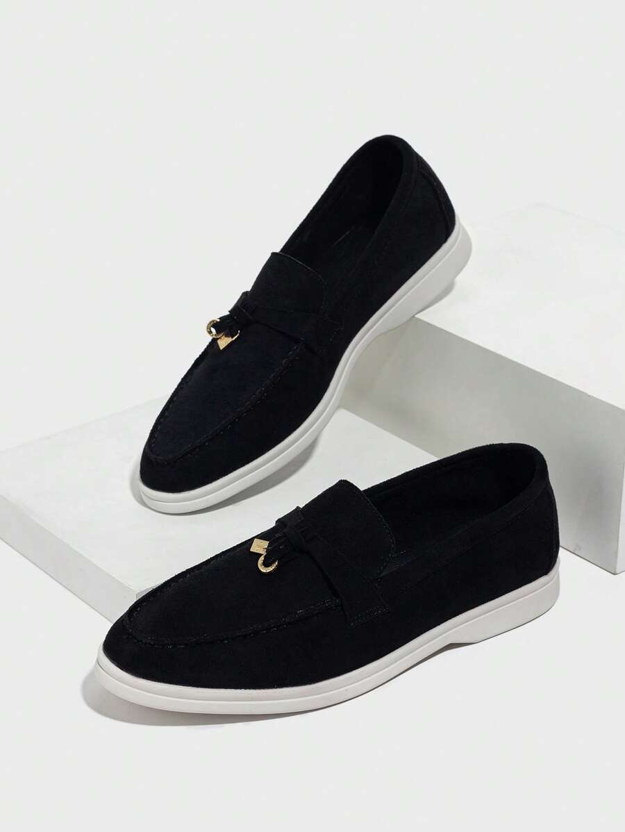 Step into effortless style with these Women's Suede Casual Slip-On Loafers. Featuring a versatile round toe and a playful Mary Jane silhouette, these flats blend comfort with charm. Perfect for slipping on during busy mornings or casual outings, their soft suede feels as good as they look. Add a touch of fun to your everyday wardrobe with shoes that keep up with your lively pace!