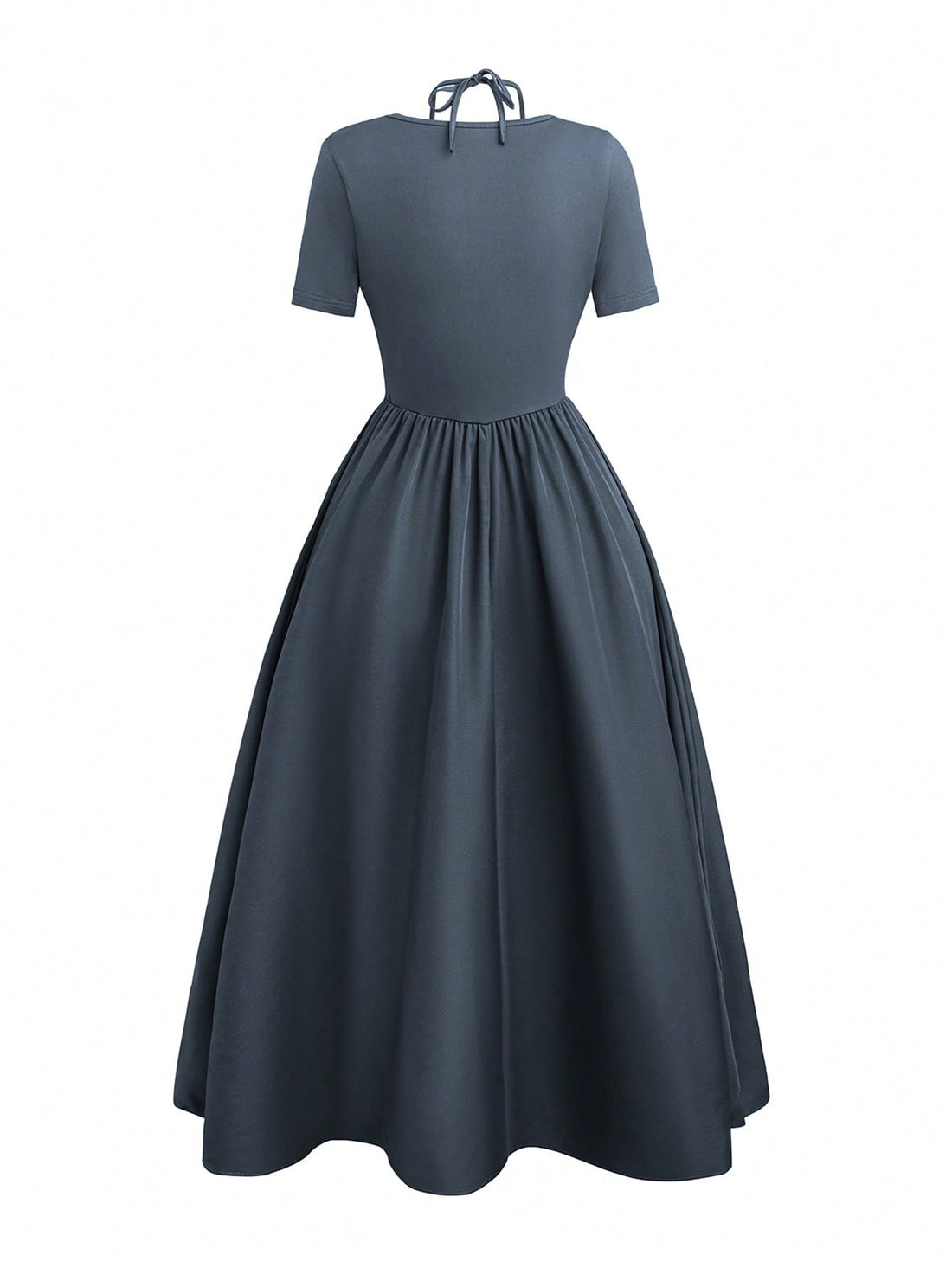 Unleash your style with our Stylish Women's Solid Color Ruched Short Sleeve Maxi Flared Dress! Made with hybrid fabric, this dress is a perfect blend of comfort and fashion. Its ruched short sleeves add a unique touch while the flared design enhances your feminine silhouette. Available in a variety of colors, this dress is a must-have for your wardrobe.