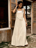Cotton pinafore midi dress view 4