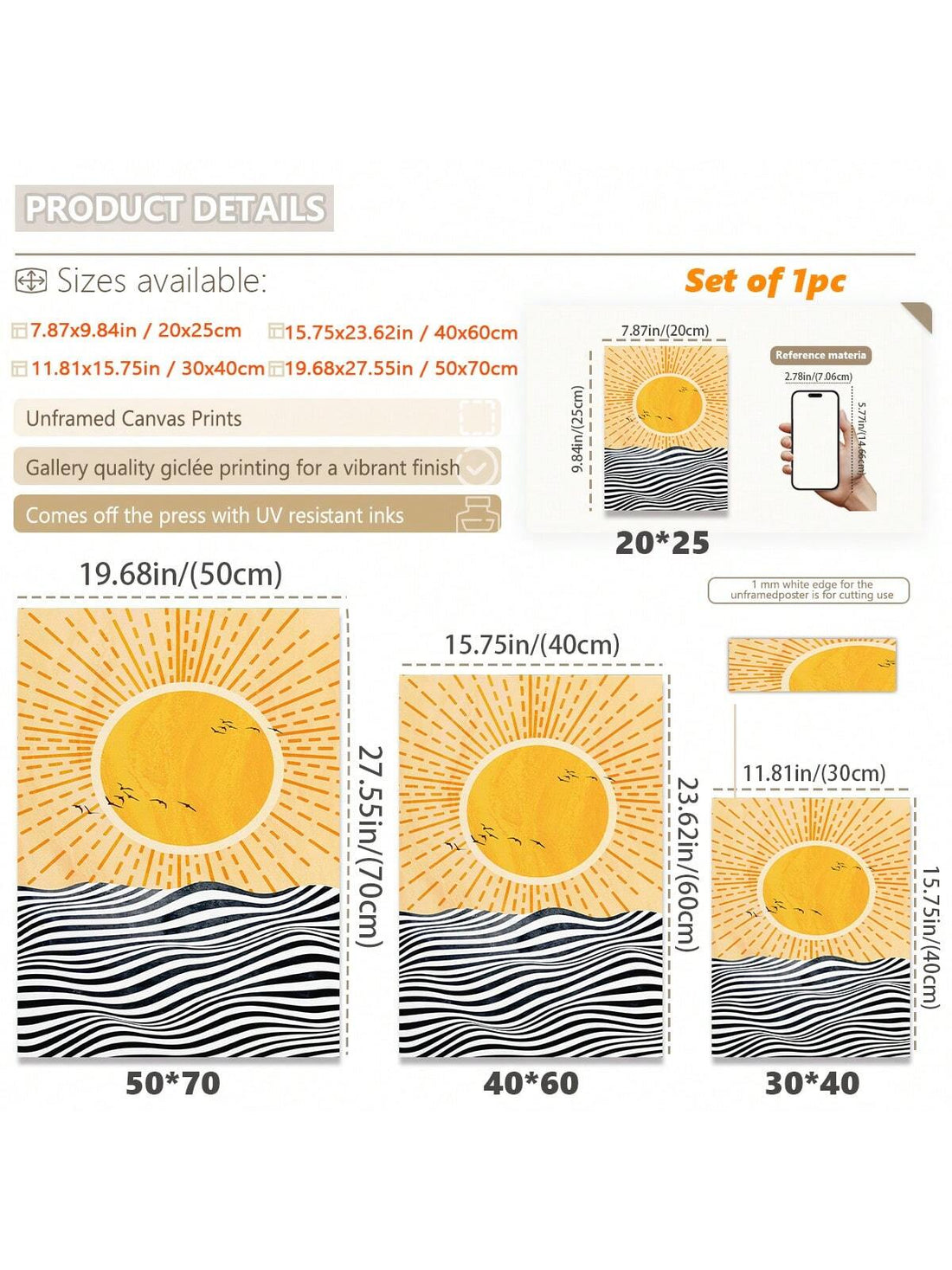 Brighten your space with the Modern Sunshine and Waves Canvas Art! This wall hanging brings a playful splash of bohemian charm, blending sunny vibes and gentle waves to create a cheerful atmosphere. Perfect for adding a touch of warmth and whimsy to any room, it’s an easy way to refresh your home decor with a fun, artistic flair.