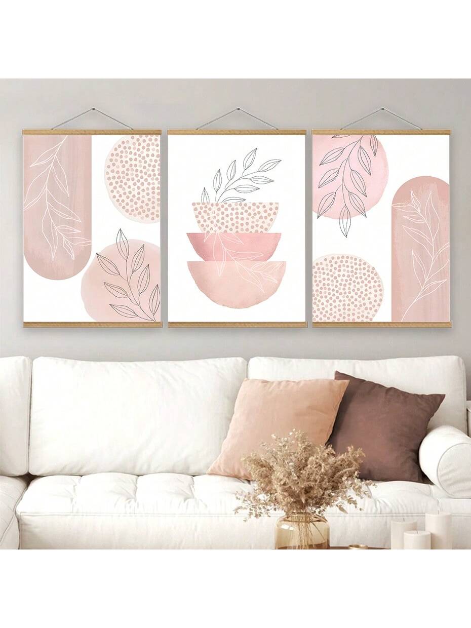 Add a splash of charm and whimsy to your space with this Bohemian Pink Wall Art Set. Featuring three Nordic-inspired canvas prints, these pieces bring a playful yet stylish vibe to your living room or hallway. The soft pink hues and unique designs create a cozy, inviting atmosphere that sparks joy and creativity. Perfect for those who love a mix of boho spirit and modern flair!