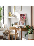 Three-piece black pink fashion canvas set in a modern room