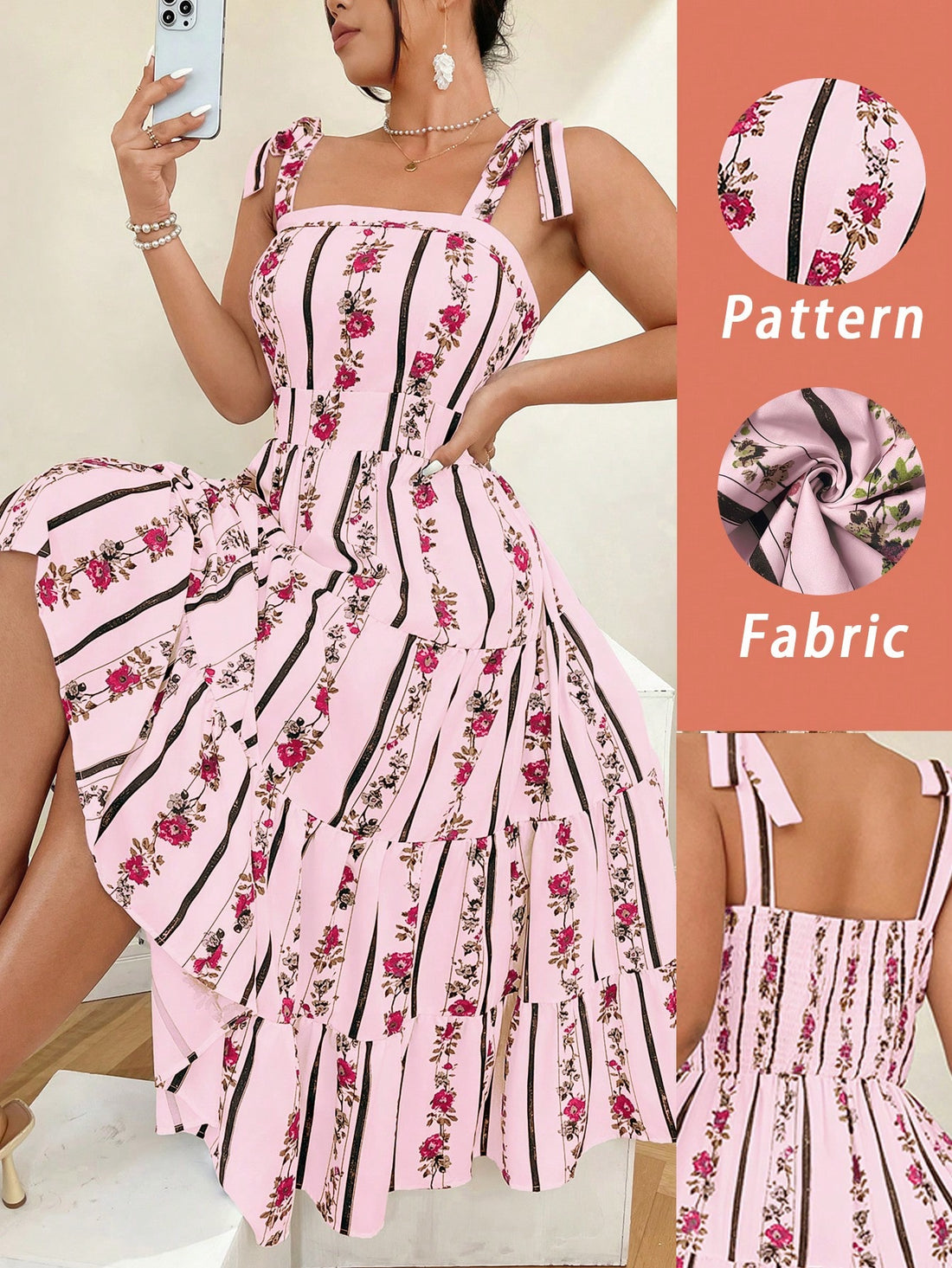 Step into timeless charm with this Plus Size Vintage Floral Cami Waisted Dress. Its flattering waistline and delicate floral print bring a playful yet elegant vibe, perfect for twirling through sunny days or dazzling at evening gatherings. Designed to celebrate curves with style and comfort, this dress is your go-to for effortless grace and fun flair.
