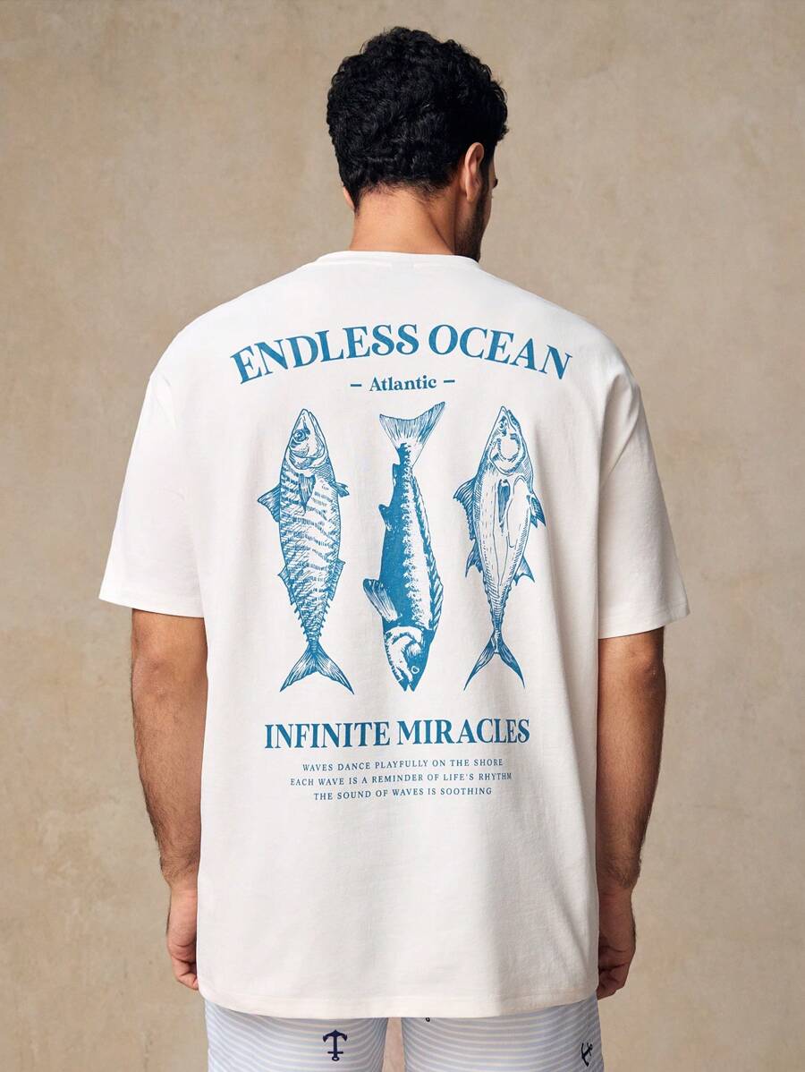 Go fish for style in our Trendy Men's Casual Fish Graphic T-Shirt! Perfect for summer adventures and beach days, this tee is a real catch with its unique fish graphic. Stay cool and stylish all season long. Get hooked on this must-have shirt now!