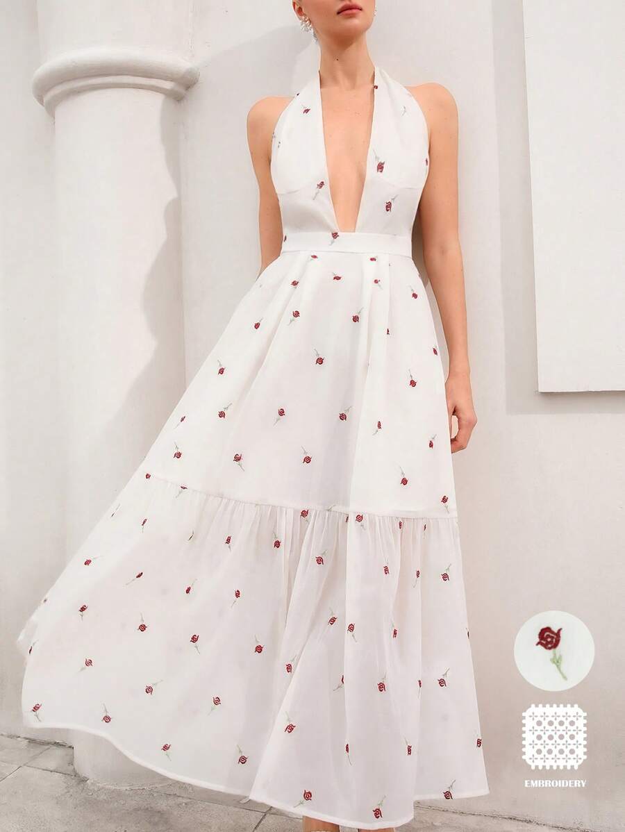 Experience the breathtaking fusion of botanical heritage and sharp, modern architectural tailoring. This stunning rose-embroidered ensemble is meticulously designed for the woman who values a high-fashion, "quiet luxury" approach to seasonal dressing—the ultimate centerpiece for prestigious garden retreats, exclusive coastal soirées, and high-authority summer vacations.