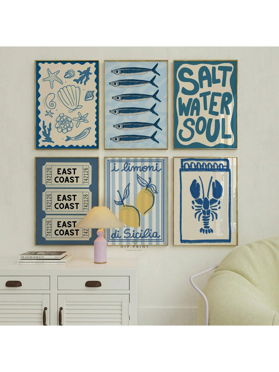 Bring the breezy spirit of the Mediterranean into your home with this set of 6 vibrant blue canvas prints. Each piece captures nautical charm and coastal calm, perfect for creating a seaside vibe anywhere. Brighten your walls with these artful bursts of ocean-inspired color that make every room feel like a beachside retreat.