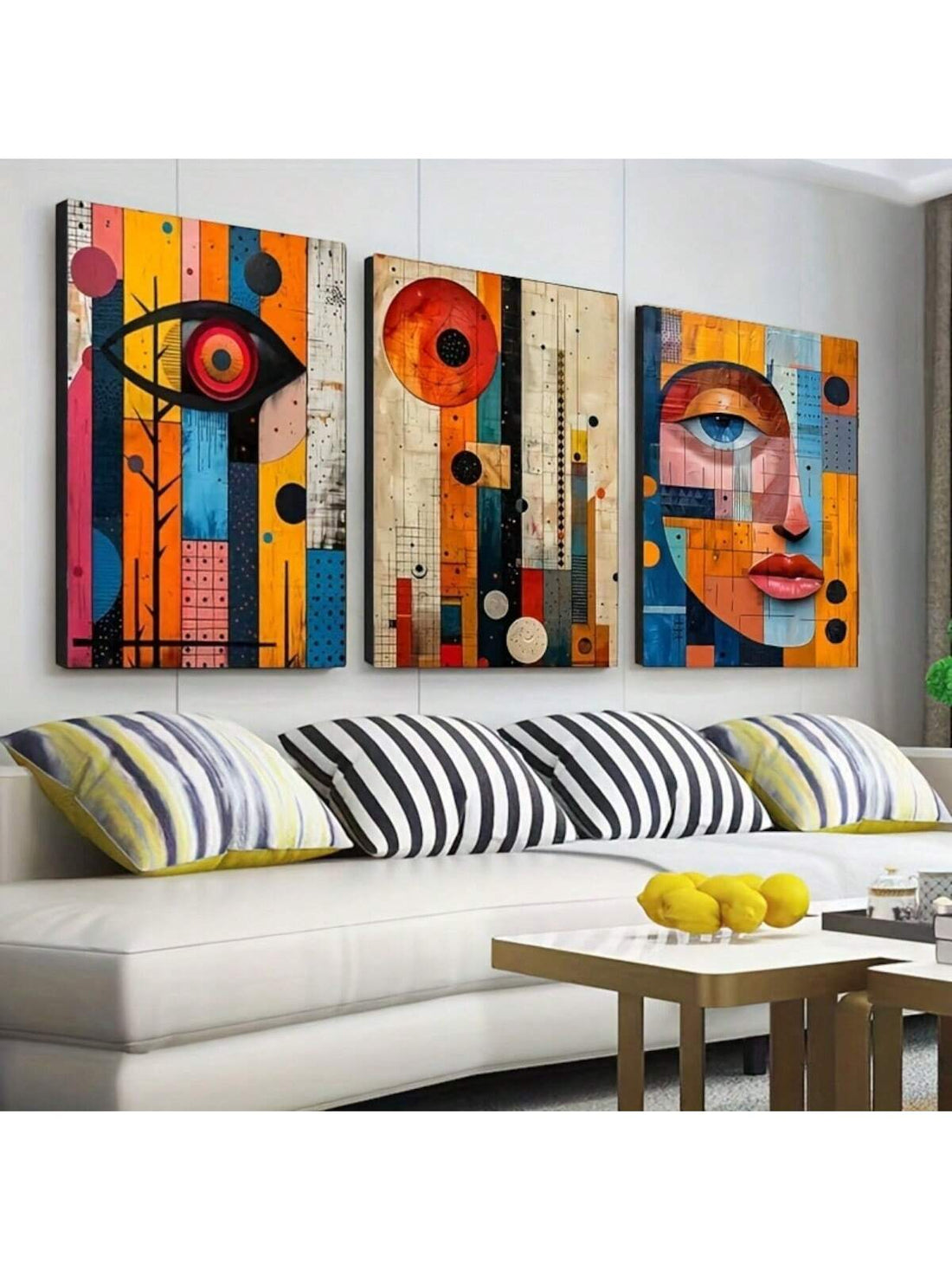Bring a splash of vibrant culture and modern flair to your home with this Bohemian Abstract Art Deco Canvas Poster Set. Perfect for living and dining areas, these eye-catching prints celebrate African fashion with bold shapes and colors that spark conversation and brighten your space. Easy to hang and designed to inspire, they add a playful yet sophisticated touch to any room. Transform your walls into a gallery of style and creativity!