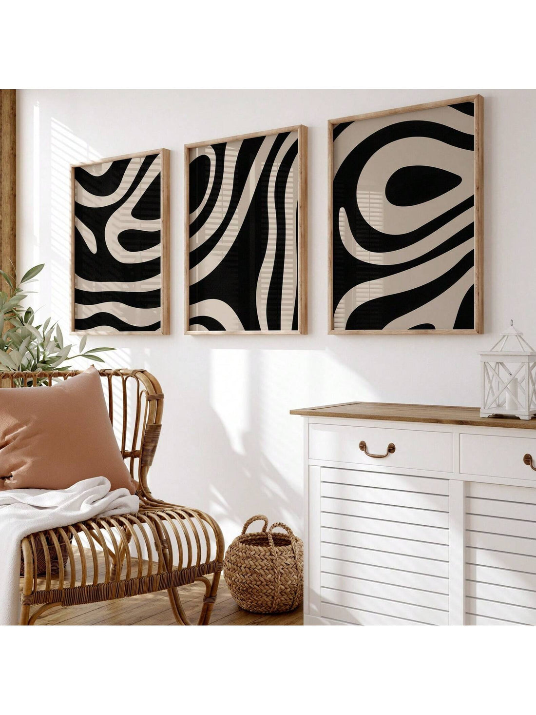 Add a splash of chic simplicity to your space with this Minimalist Abstract Black and White Canvas Art Set. Featuring bold geometric shapes in classic monochrome, it's the perfect playful twist to brighten up any bedroom or living room wall. Easy to mix and match, these modern art pieces bring a sleek, fresh vibe without the fuss. Perfect for those who love style with a wink!