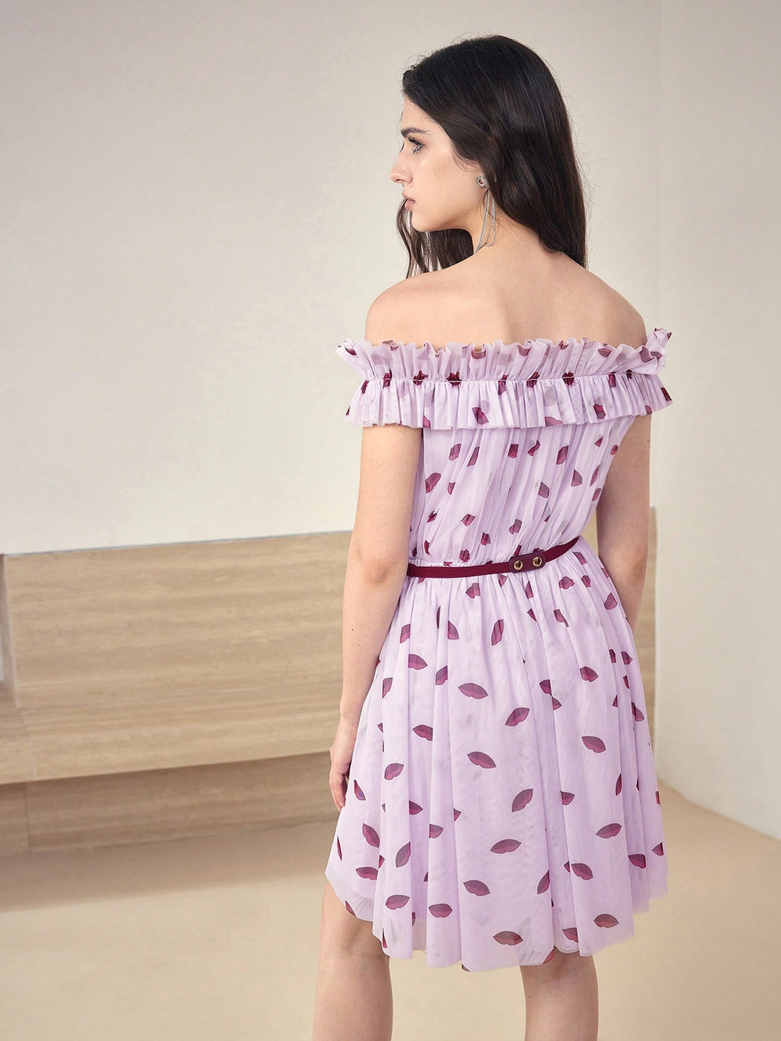 Step out in style with this Chic Off-Shoulder Gathered Mesh Dress that blends flirty charm with effortless elegance. The delicate mesh fabric and gathered detailing create a playful silhouette, while the off-shoulder design adds a touch of allure. Perfect for turning heads at any event, this dress makes looking fabulous feel easy and fun.