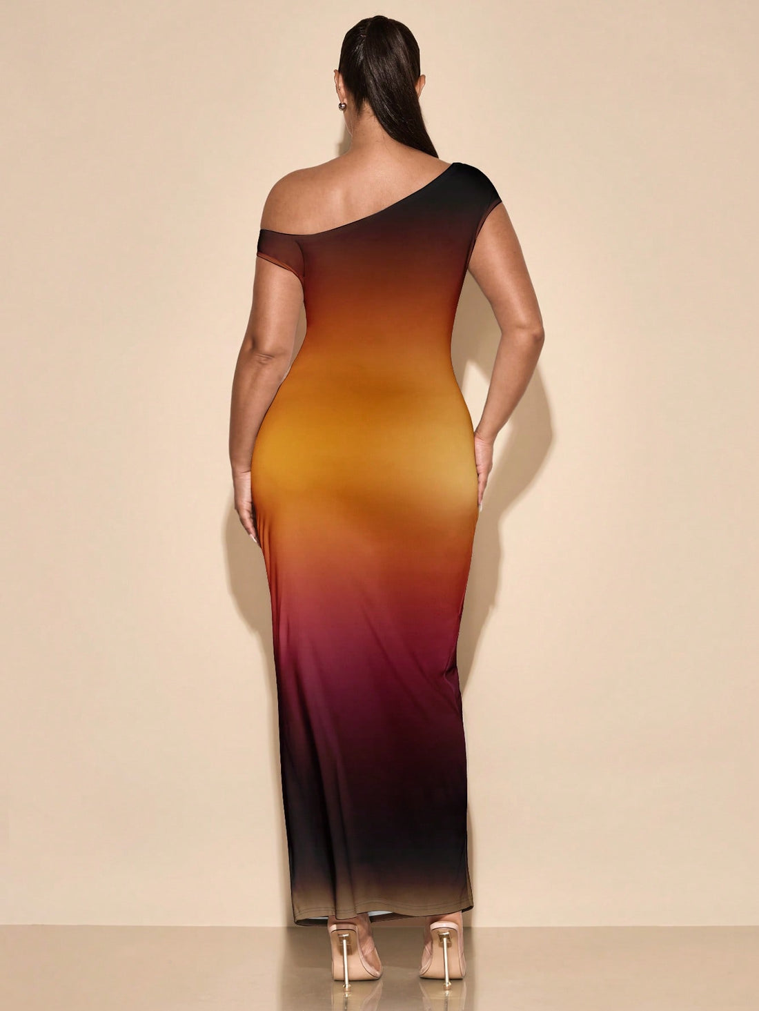 Step into the spotlight with this Elegant Asymmetric Shoulder Plus Size Gradient Dress, designed to make every celebration feel extra special. Its unique one-shoulder design adds a touch of unexpected charm, while the beautiful gradient colors create a stunning visual flow. Perfect for birthdays or any formal event, this dress combines comfort and style to help you shine with confidence and flair.