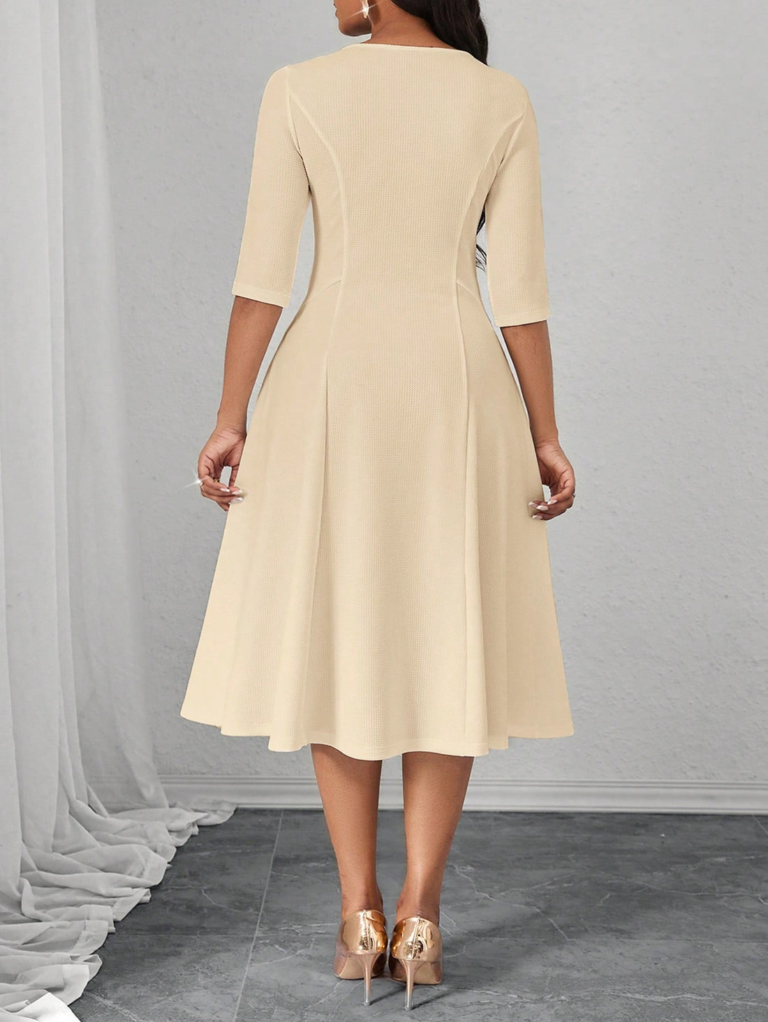 Upgrade your wardrobe with our Elegant Year-Round Women's Dresses. Perfect for the office, parties, and celebrations, these dresses are the ultimate versatility for any occasion. Look chic and stylish all year long with this wardrobe essential. (Dress shoes not included.)