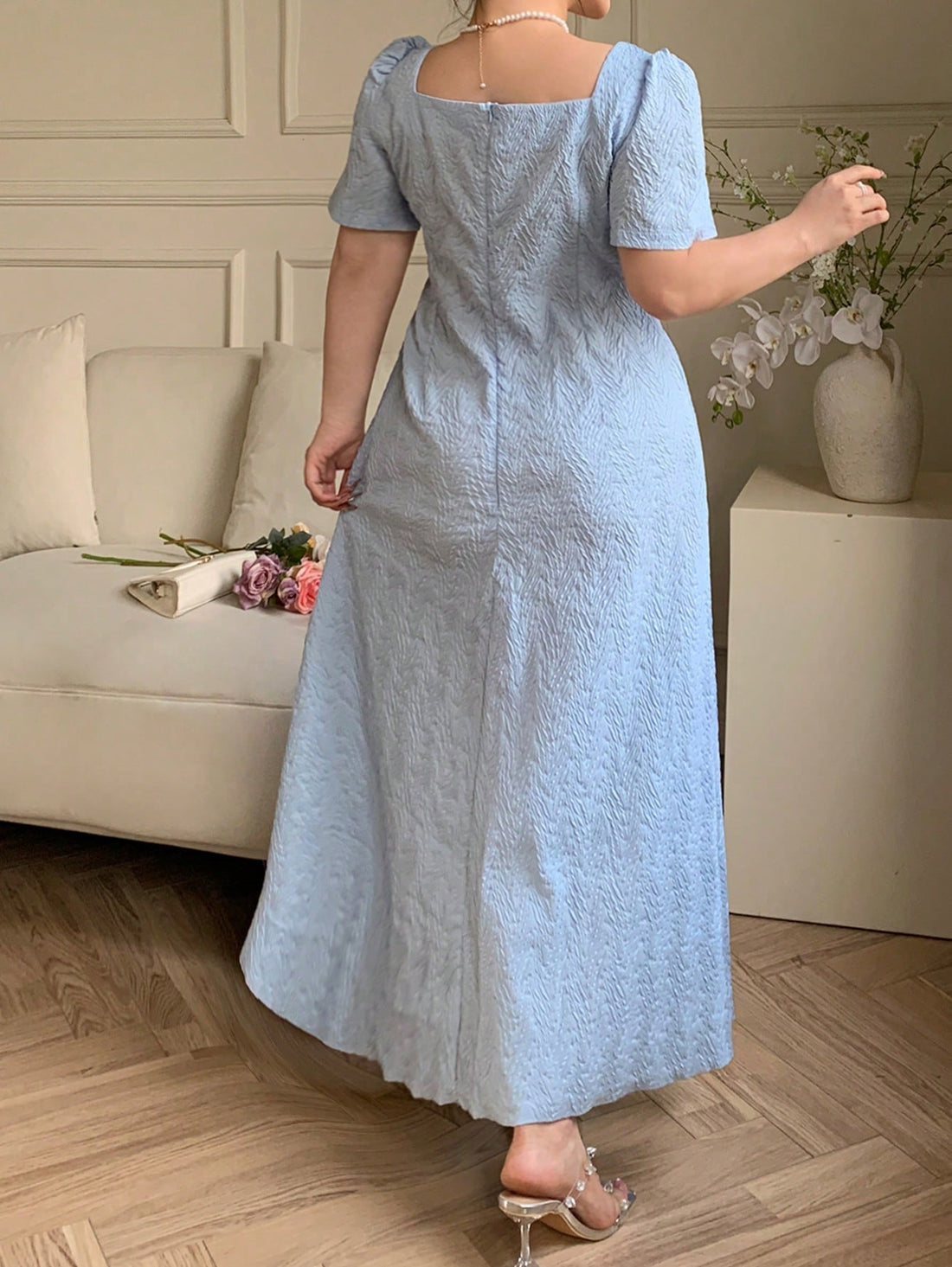 Embrace summer vibes with this playful plus-size dress that's ready for sunshine adventures! The chic square neckline frames your face beautifully, while the solid color design makes accessorizing a breeze. Comfy short sleeves provide just the right coverage, creating the perfect balance between staying cool and looking hot. This versatile sun dress will take you from beach days to dinner dates with just a change of accessories!