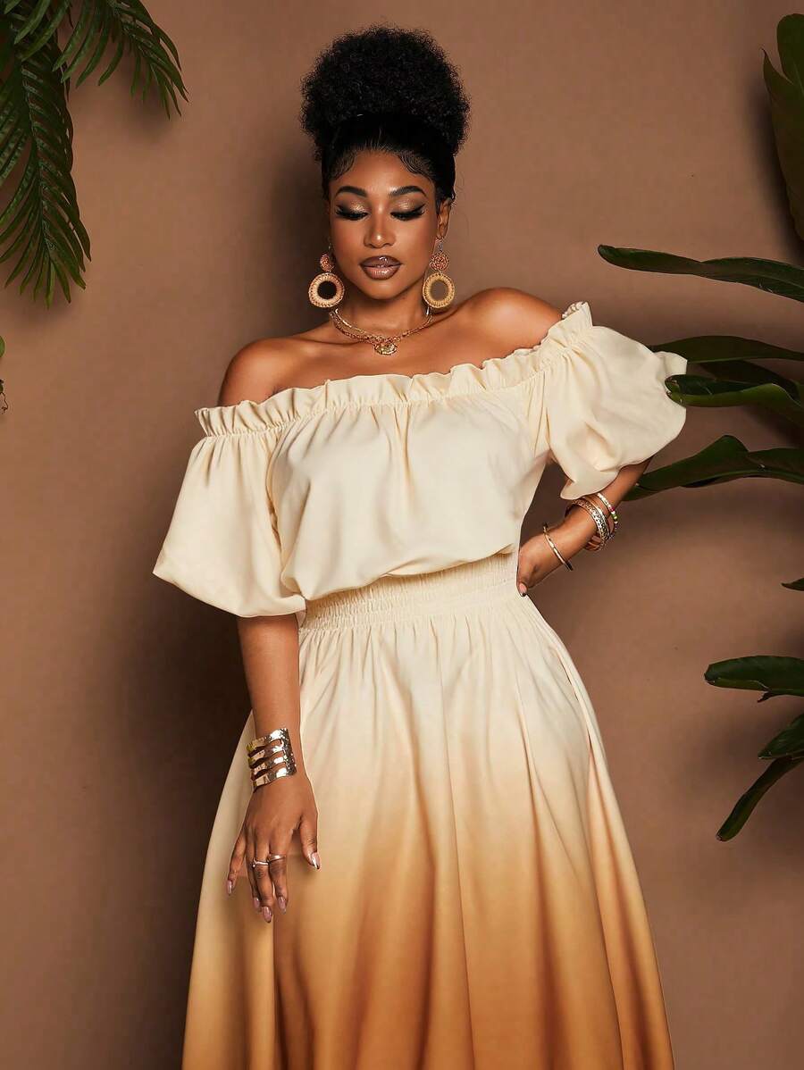 Experience the breathtaking fusion of sunset-inspired heritage and sharp, modern architectural tailoring. This stunning ombre ensemble is meticulously designed for the woman who values a high-fashion, "quiet luxury" approach to dressing—the ultimate centerpiece for prestigious social gatherings, exclusive garden parties, and high-authority vacation retreats.