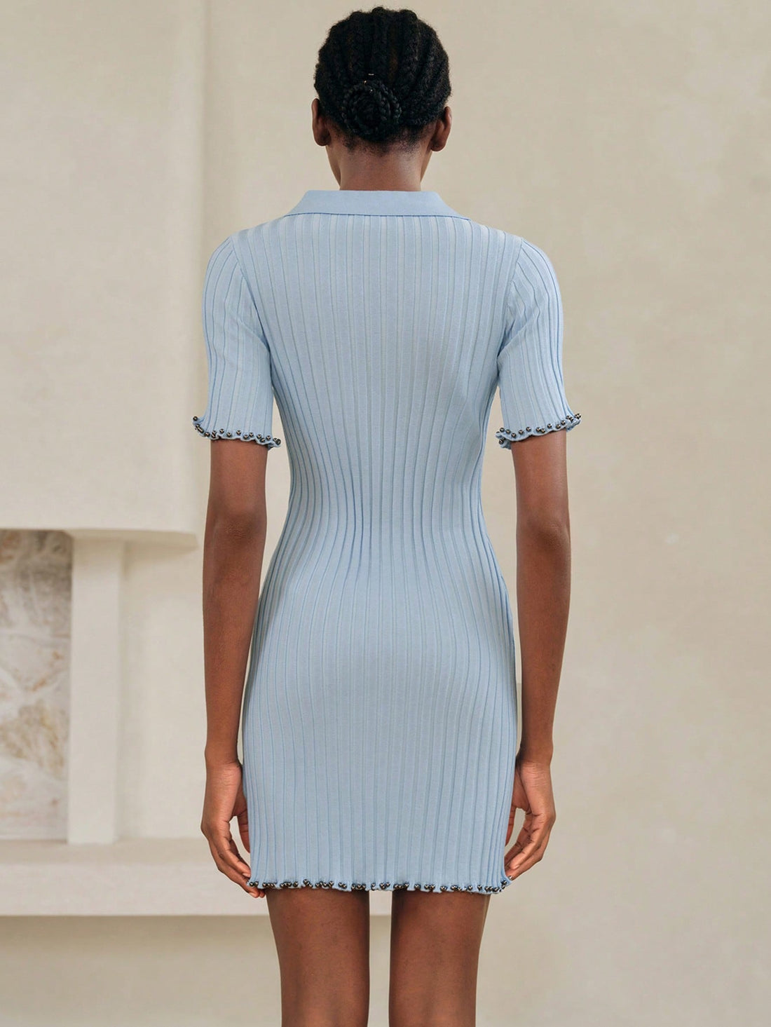 Step into sunny days with this Light Blue Knitted Short Sleeve Dress, designed for effortless comfort and casual charm. Perfect for spring and summer, its soft knit fabric keeps you cool while adding a touch of playful style to your workwear. Whether at the office or out for brunch, this dress blends ease and elegance in a refreshing light blue hue.