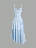 Pink ruffle maxi dress view 4