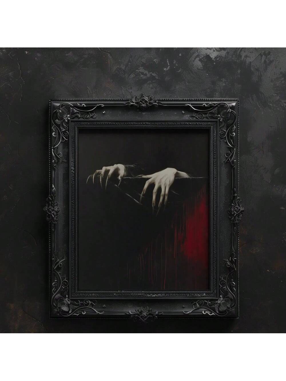 Bring a spooky charm to your space with this Gothic Vampire Claw Hand Vintage Poster. Perfect for Halloween or anyone who loves a dark aesthetic, this wall art adds a mysterious and eerie vibe to your home decor. Its vintage style gives a timeless touch while the clawed hand design sparks curiosity and delight—ideal for turning any room into a fang-tastic haunt!