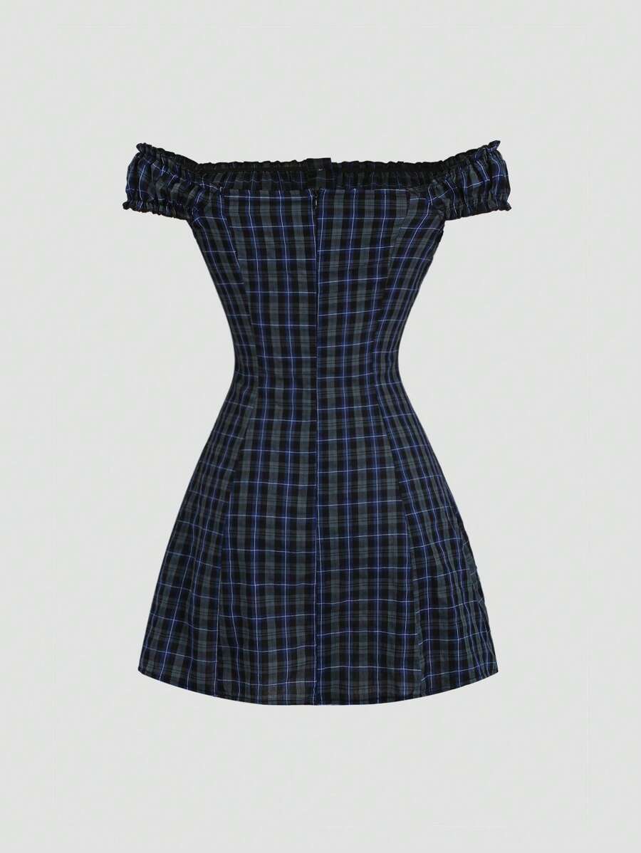 Step into summer with this playful plaid off-shoulder mini dress that perfectly blends comfort and style. The cinched waist flatters your figure while adding a fun, flirty touch. Lightweight and breezy, it’s ideal for sunny days and spontaneous adventures. Effortless chic has never looked so good!