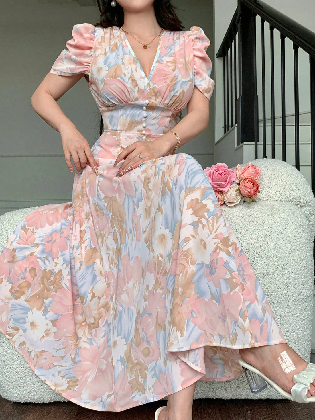 Elevate your summer wardrobe with this flirty mini dress that's ready for sunshine adventures! The crossover collar adds a touch of sophistication, while the playful puff sleeves bring the perfect amount of drama. Slip into this chic number for brunch dates, beach strolls, or rooftop parties – wherever you go, compliments will follow!