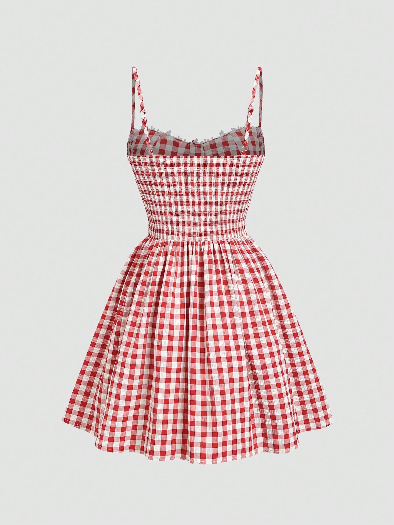 cute checkered dress Breathable Rayon Polyester Dress Girls Plaid Dress Sleeveless Cute Checkered Flowy Cami Sundress For Kids Ages 5-14 Years, Perfect For Summer & Casual Wear