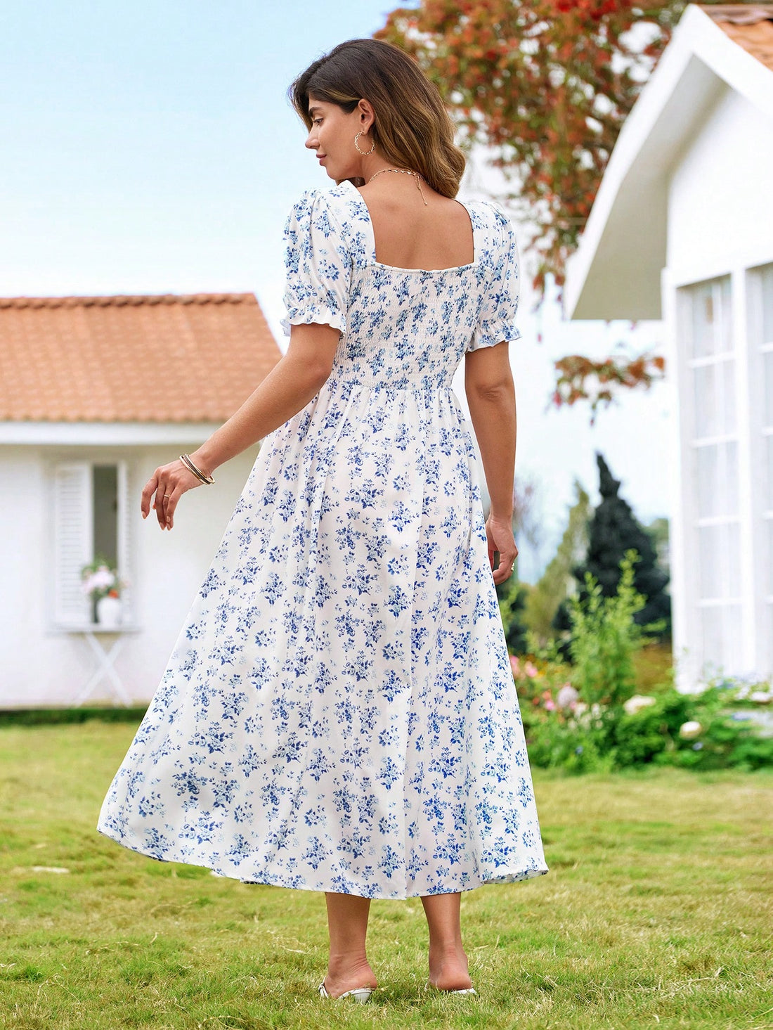 Step into sunshine with this playful plus size mini dress, featuring a charming floral print and flirty ruffle trim. Designed to brighten your spring, summer, and autumn days, it offers a fun, flattering fit that moves with you. Perfect for garden parties or casual outings, this dress brings effortless style and comfort to your wardrobe.