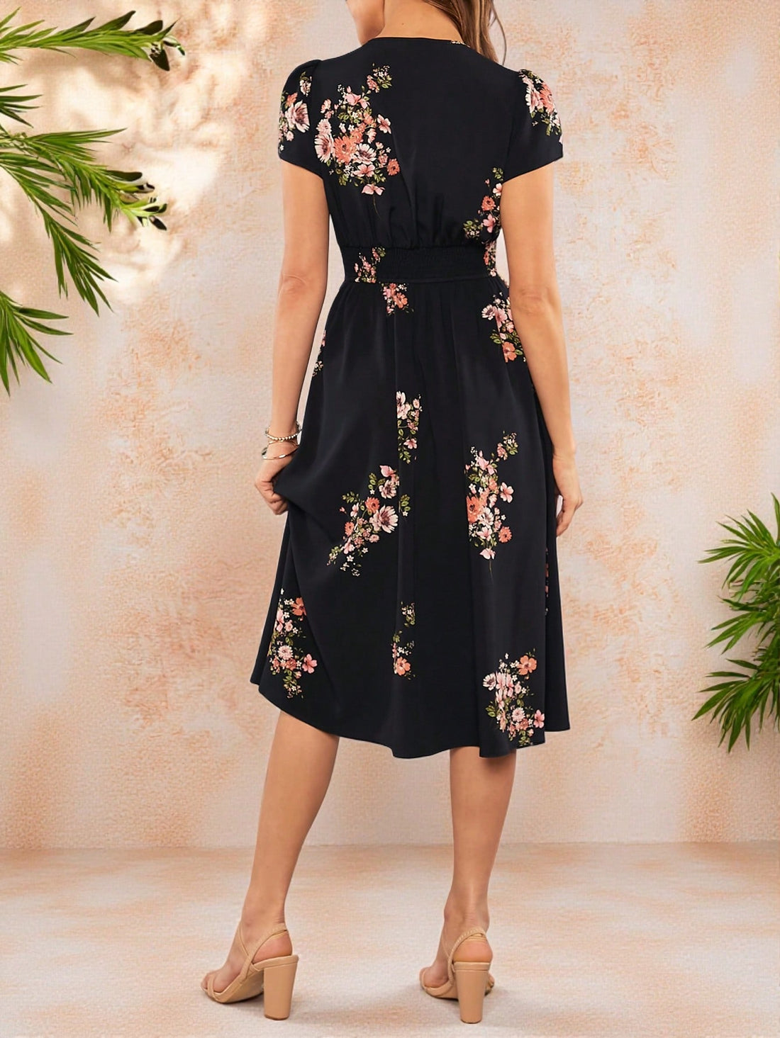 Step into sunshine with this Floral Print V-Neck Dress, your new go-to for summer fun and flair. Lightweight and breezy, its playful floral pattern and flattering V-neck shape promise comfort and style whether you're brunching, beachside, or dancing through the evening. Make every moment bloom!