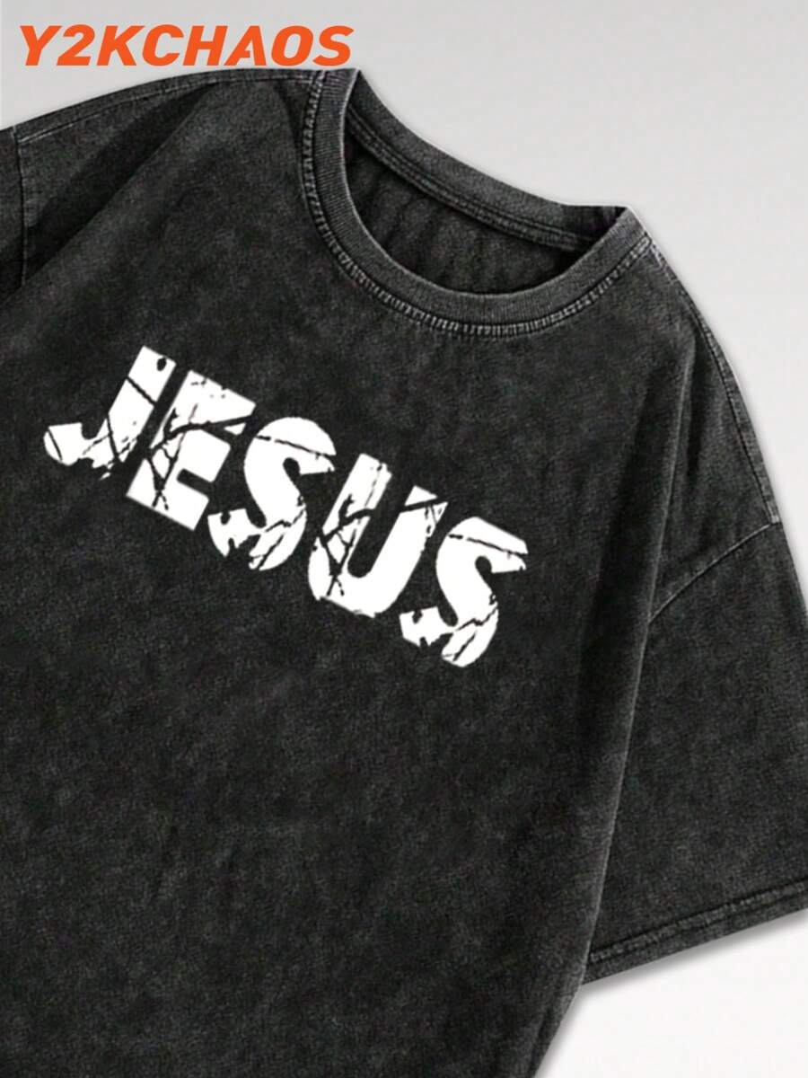 Step back into the Y2K era with this playful unisex tee featuring a bold Jesus cross print. Crafted from soft cotton, it offers comfy wear for all-day street style adventures. Perfect as a trendy gift or a standout piece in your casual wardrobe, this shirt adds a touch of retro charm wherever you go.