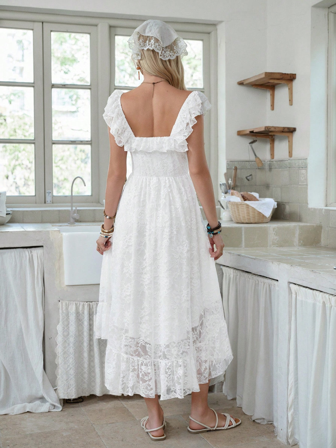 Step into timeless charm with this Elegant Western Style Sleeveless Long Lace Dress. Its delicate lace and solid color create a graceful silhouette perfect for any occasion. Feel confident and effortlessly stylish while turning heads with this playful yet classic wardrobe staple.