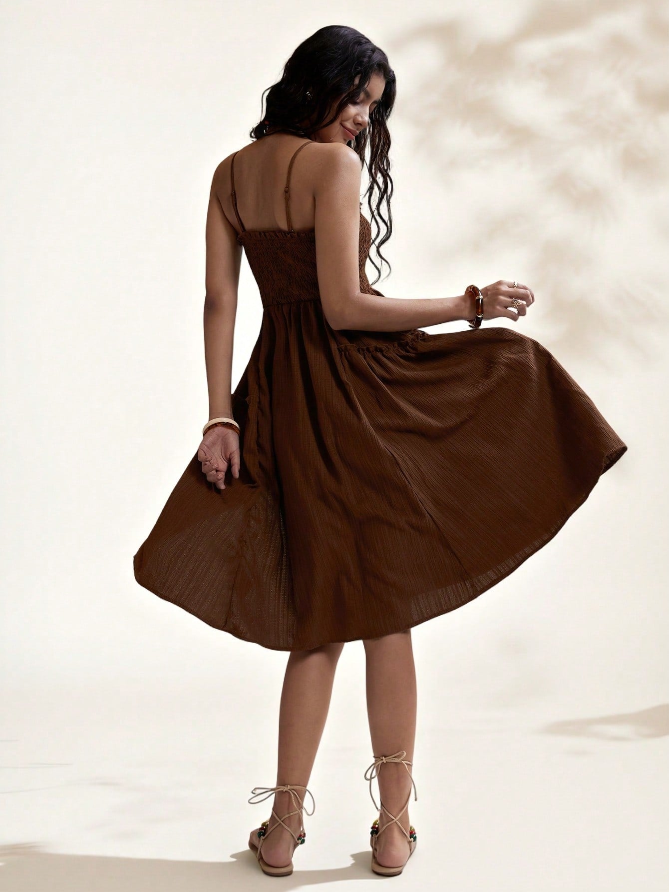 Summer Vintage Boho Woven Slip Dress for Women