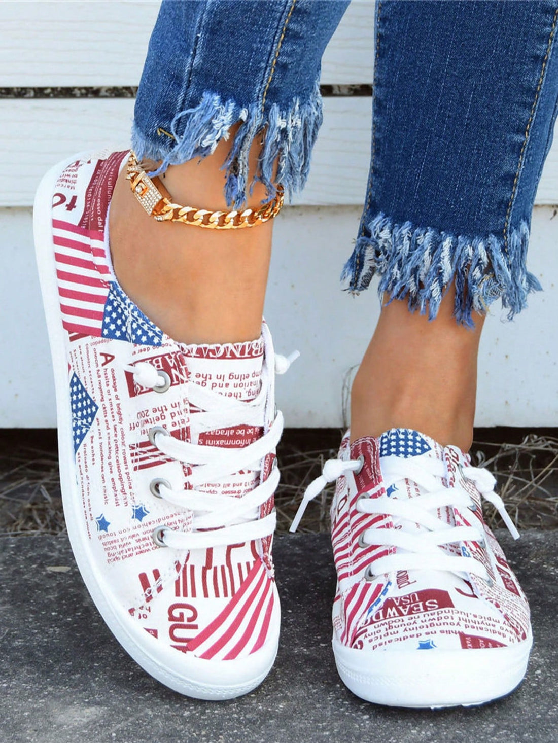 Step into fun and comfort with these Women's Floral Athletic Sneakers! Featuring a lively star stripe print and vibrant floral design, they bring a playful pop to your casual look. Breathable materials keep your feet cool, while the soft bottom ensures every step feels like a gentle hug. Perfect for those who love style and ease on the go!