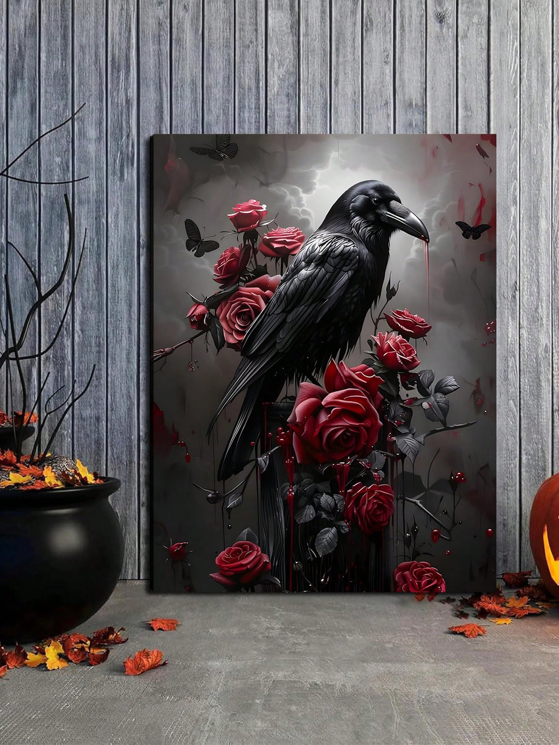 Bring a touch of mysterious charm to your space with this Vintage Gothic set featuring a crow, rose, and skull oil painting. Perfect for sparking conversations, these pieces add a playful yet dark vibe to your home, bedroom, or Halloween setup. Embrace the eerie elegance and watch your walls come alive with haunting beauty and unique style.