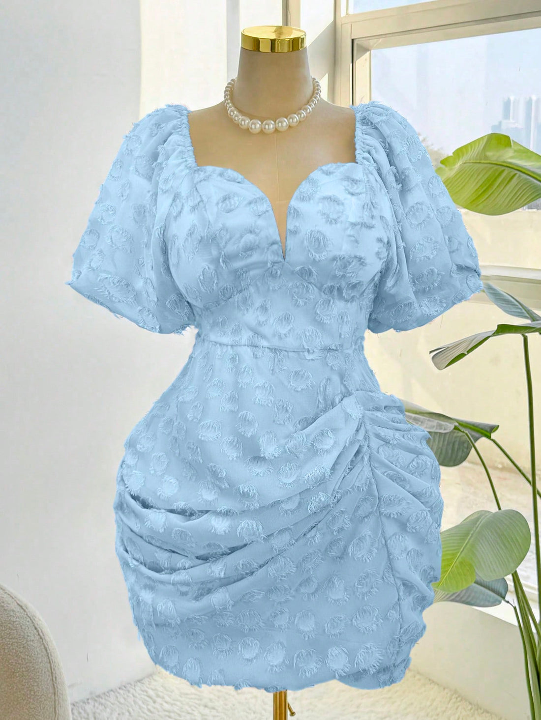 Step out in style with this Chic Plus Size V-Neck Pleated Dress! Its woven texture adds a touch of elegance, while the flattering V-neck and playful pleats make it your go-to for any occasion. Comfortable and effortlessly chic, this dress is ready to turn heads wherever you go!