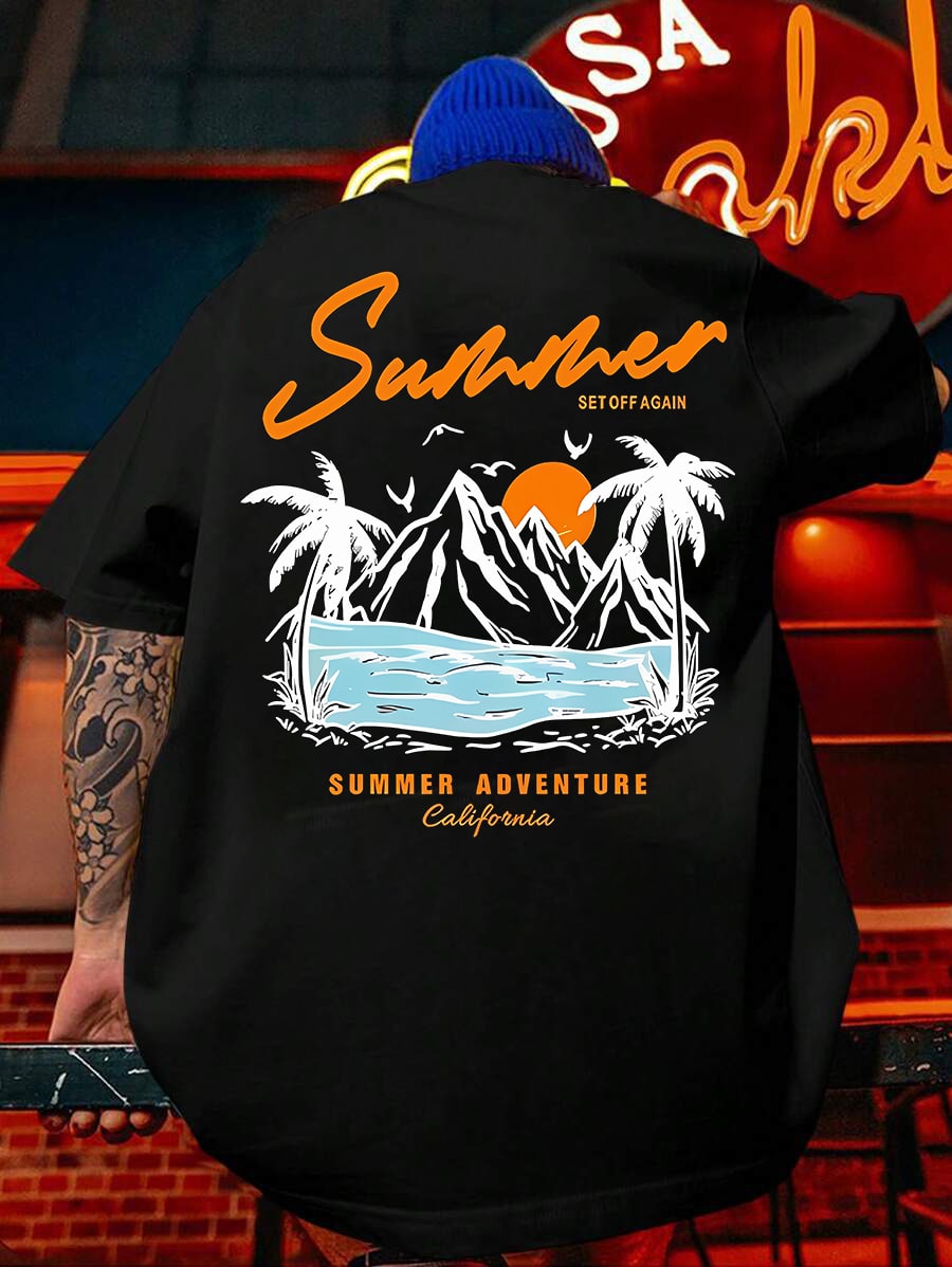 Escape to paradise without leaving town! This eye-catching Island Graphic tee brings vacation vibes to your everyday wardrobe. The breezy crew neck design and comfortable short sleeves make it perfect for sunny days, beach trips, or just chilling with friends. Pair with shorts for an instant summer mood boost – no sunscreen required!