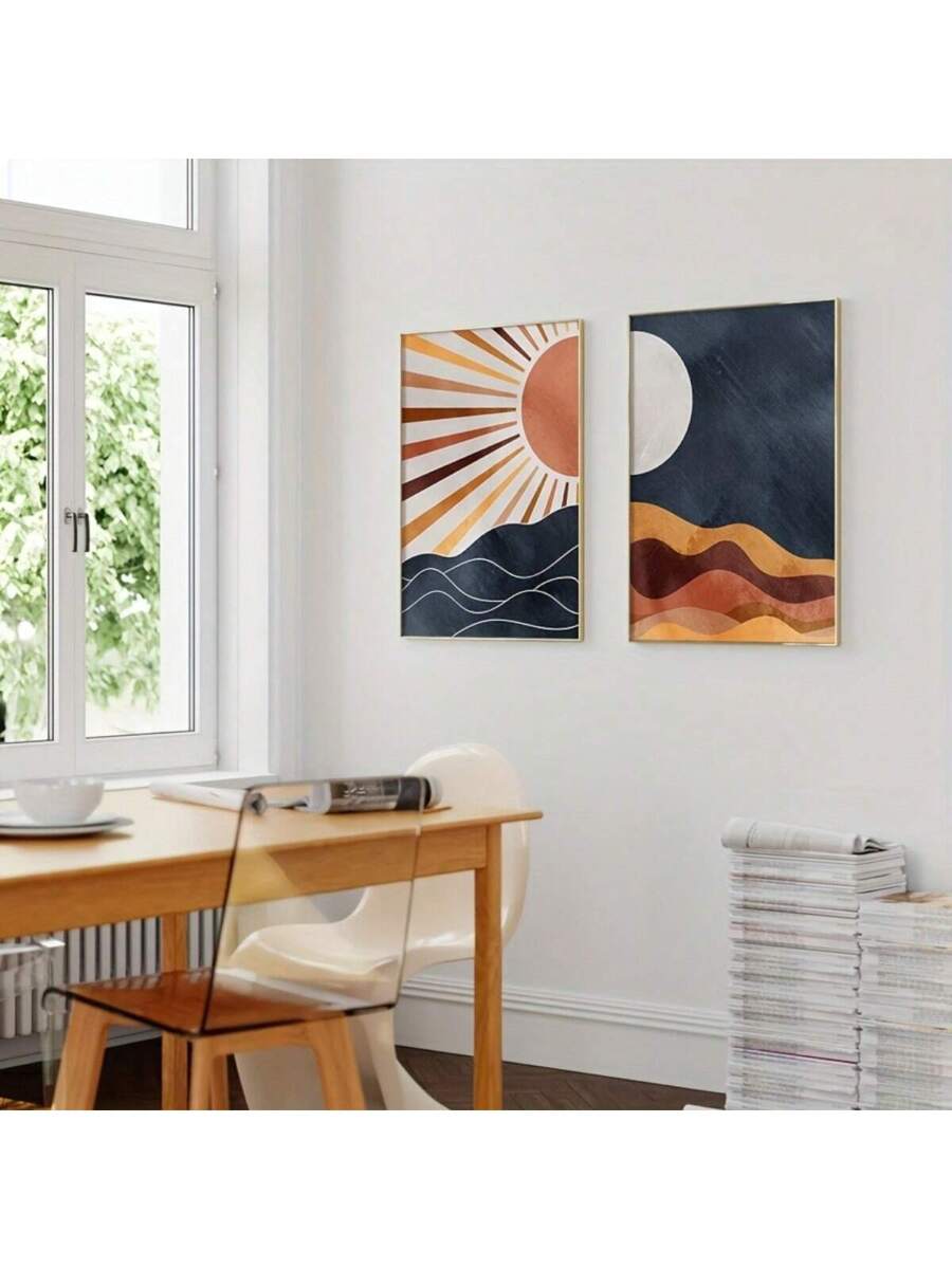 Bring a touch of retro charm and celestial whimsy to your space with this Mid Century Modern Sun and Moon Boho Wall Art print. Perfect for adding style and personality to your home, living room, or office, this playful design blends vintage vibes with modern flair. Let the sun and moon brighten your walls and spark conversations wherever you hang it!