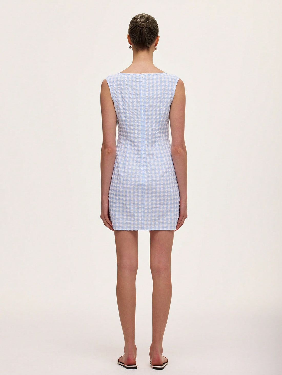 Step into spring and summer with this playful blue plaid A-line dress, designed to brighten your day. The flattering V-neck and breezy silhouette offer comfort and style, while the soft polyester-cotton blend keeps you cool and carefree. Perfect for sunny outings or casual gatherings, this dress adds a cheerful touch to your wardrobe.