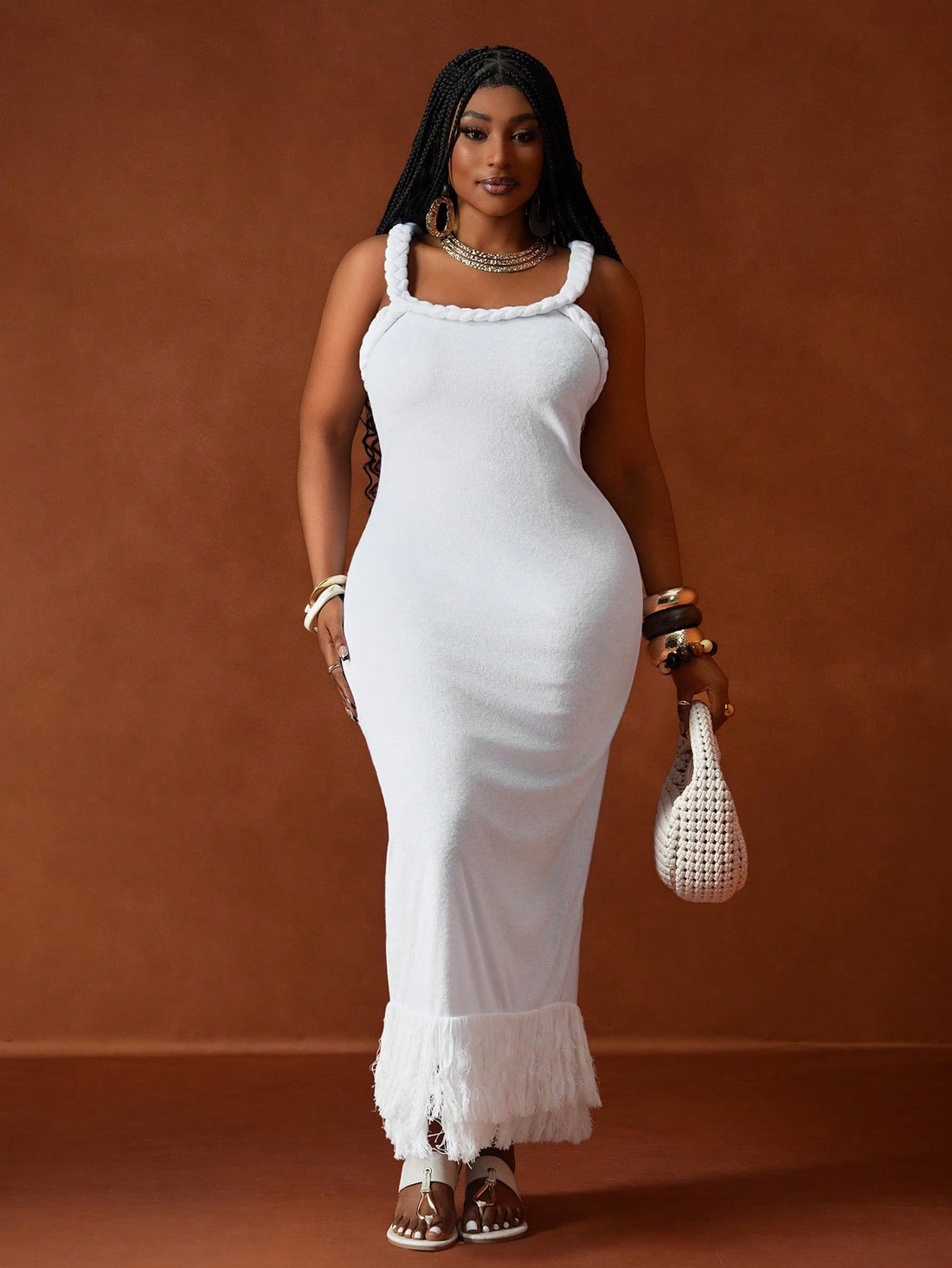 Float through spring and summer in this Elegant Plus Size Vintage Braided Maxi Dress. Designed with charming braided details, it offers a flattering fit that celebrates your curves while keeping you cool and comfortable on vacation. Perfect for playful days and breezy evenings, this dress combines vintage flair with modern ease for effortless style wherever your adventures take you.