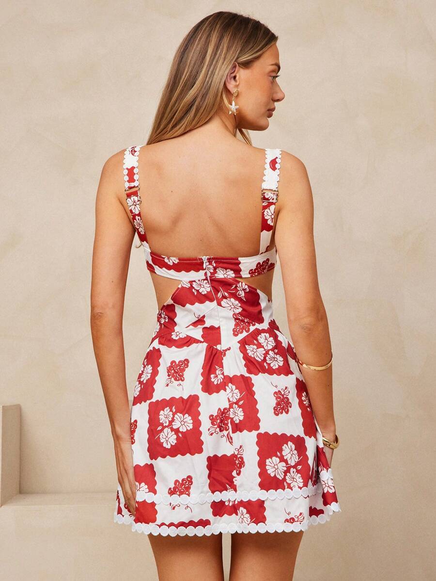 Step out in style with this playful V-neck plaid mini dress, featuring delicate floral lace details that add a touch of charm. Lightweight and breezy, it’s your go-to choice for vacations or casual outings where comfort meets chic. Embrace effortless fun and flair wherever you wear it!