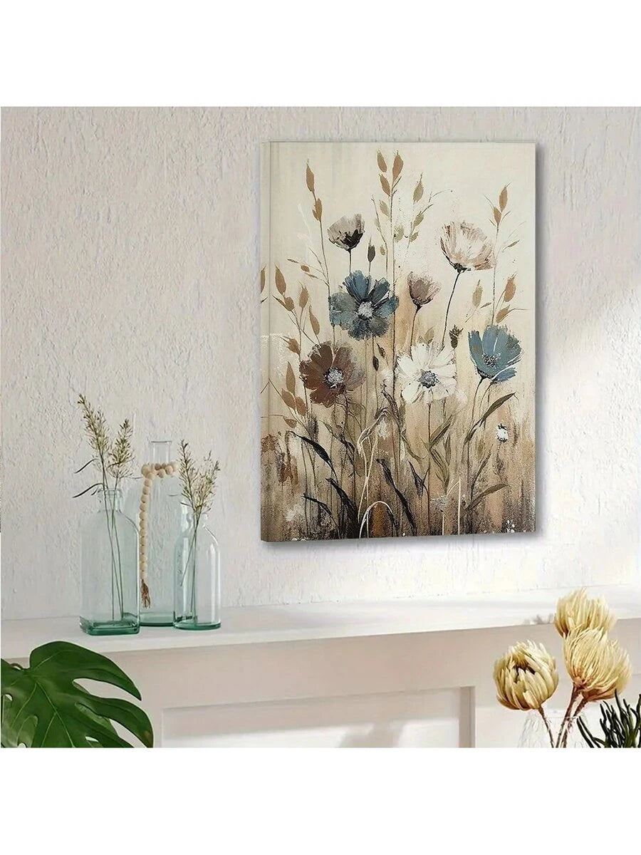 Bring timeless charm to your space with this rustic vintage wildflower canvas. Featuring soft, neutral tones and delicate botanical details, it's the perfect accent for cottage-style bedrooms, farmhouse living rooms, or any space craving warmth and character. The elegant floral print captures the beauty of wild meadows in a sophisticated, understated way. Ready to hang and instantly transform your walls with natural, calming elegance.